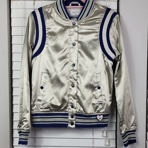 Scotch & Soda Silver Satin Jacket‎ with Navy Button. Size M